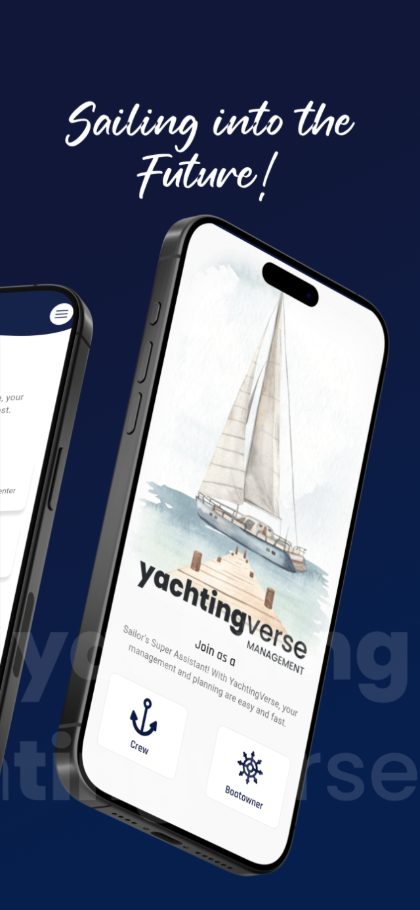 Yachtingverse onboarding screen